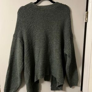 Dark Green Aerie Tie-Back Sweater